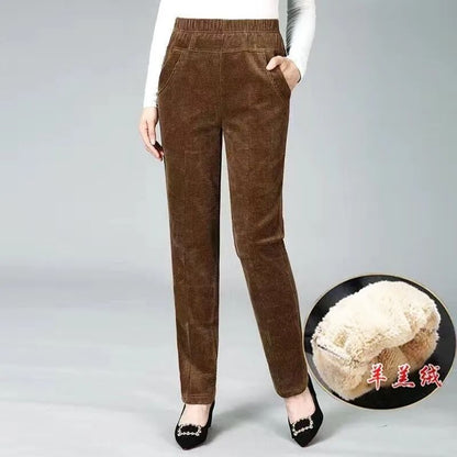 Womens Fleece Lined Corduroy Pants For Winter Warmth And Style 3