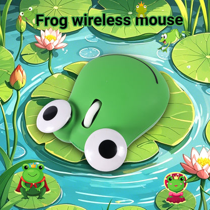 Wireless Cute Frog Mouse Dual Mode Bluetooth, Silent Click, Light Weight Office Mouse, Portable for Kids Gift Use