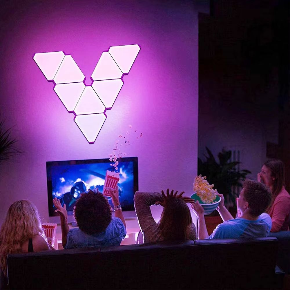 WiFi Bluetooth LED Triangle Lamps  USBPowered Quantum Lighting Panels For Games Bedrooms  Ambient D 3