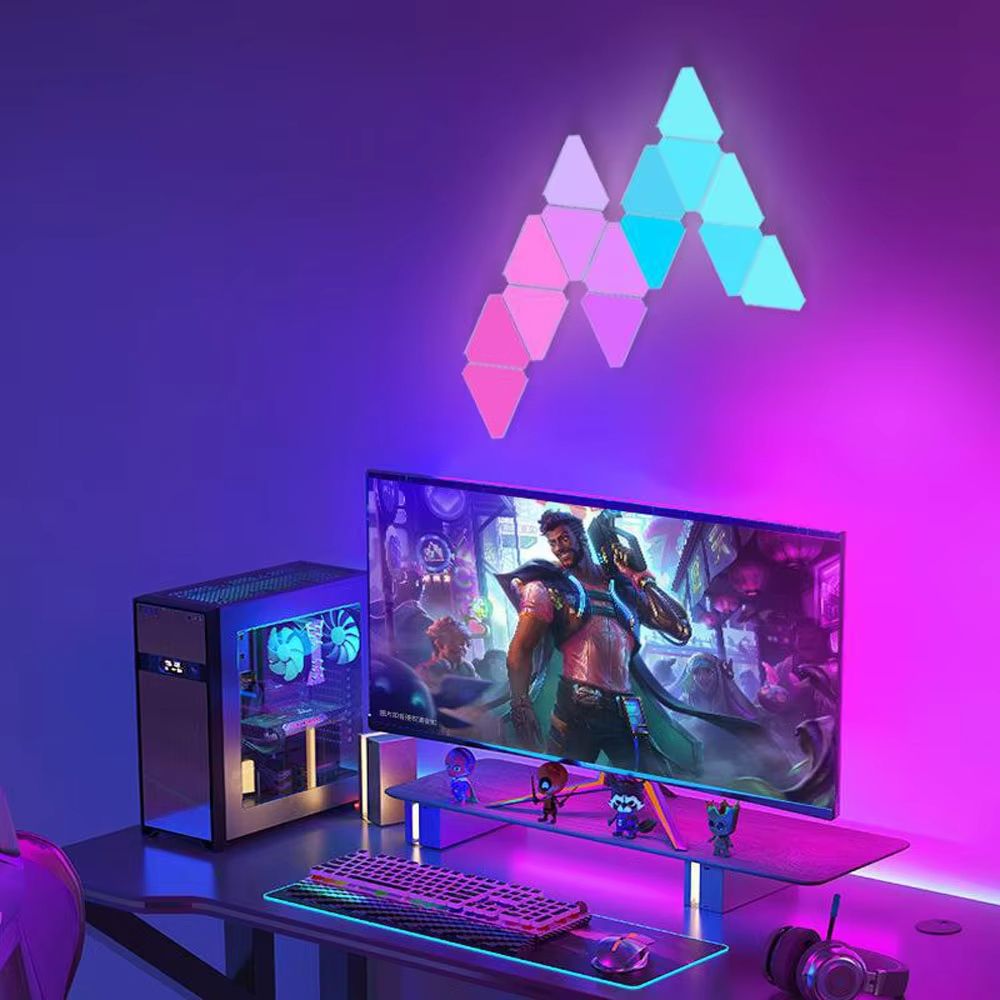 WiFi Bluetooth LED Triangle Lamps  USBPowered Quantum Lighting Panels For Games Bedrooms  Ambient D 5