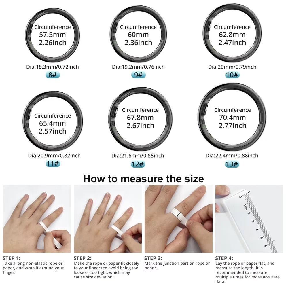 Smart Health Ring With Charging Case And Waterproof Design For IOS And Android 2