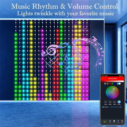 RGB Smart Curtain Lights  400 To 800 LED ColorChanging Drapes With App  Music Sync 3