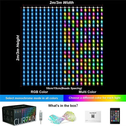 RGB Smart Curtain Lights  400 To 800 LED ColorChanging Drapes With App  Music Sync 6