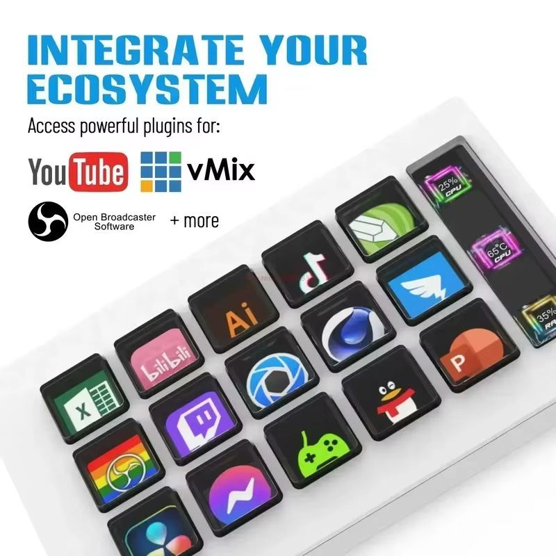 15Key LCD Stream Deck  Visual Macro Controller For Live Streaming  Content Creation WindowsMacAndro 1