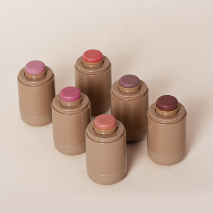 Magic Blush Stick 3-in-1 Cheek Lip Tint, Moisturizing Cream Blusher, Silky Brighten Blush, Matte Contour, Natural Flush