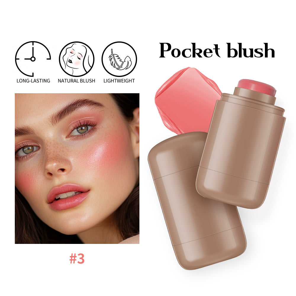 Magic Blush Stick 3-in-1 Cheek Lip Tint, Moisturizing Cream Blusher, Silky Brighten Blush, Matte Contour, Natural Flush