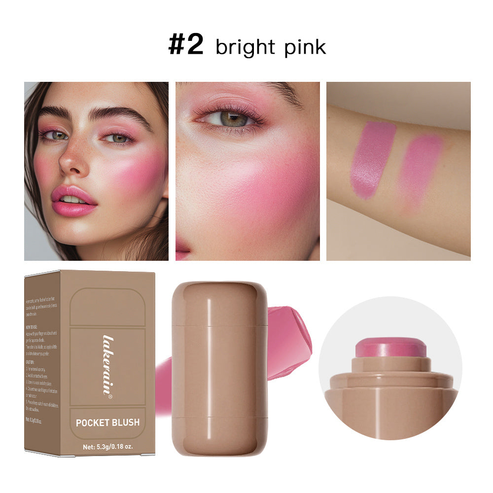 Magic Blush Stick 3-in-1 Cheek Lip Tint, Moisturizing Cream Blusher, Silky Brighten Blush, Matte Contour, Natural Flush