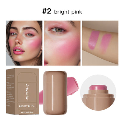 Magic Blush Stick 3-in-1 Cheek Lip Tint, Moisturizing Cream Blusher, Silky Brighten Blush, Matte Contour, Natural Flush