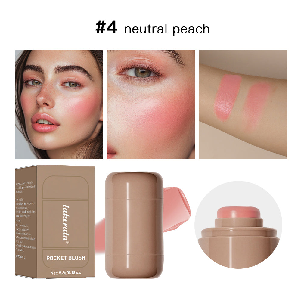 Magic Blush Stick 3-in-1 Cheek Lip Tint, Moisturizing Cream Blusher, Silky Brighten Blush, Matte Contour, Natural Flush