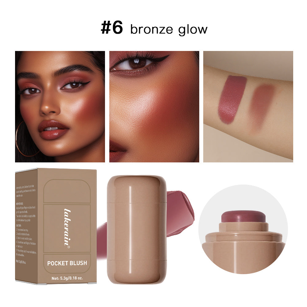 Magic Blush Stick 3-in-1 Cheek Lip Tint, Moisturizing Cream Blusher, Silky Brighten Blush, Matte Contour, Natural Flush