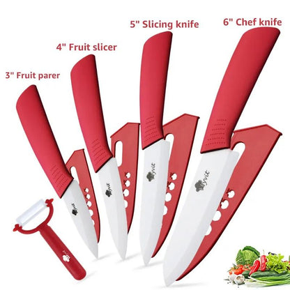 Ceramic Kitchen Knife Set With Peeler And Protective Sheaths For Precision Cutting 21