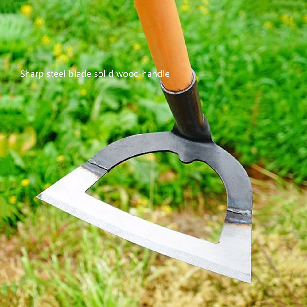Shovel-Shaped Hollow Hoe Weeding Rake, Labor-Saving Steel Weeding Hoe with Handle for Gardening & Soil Loosening