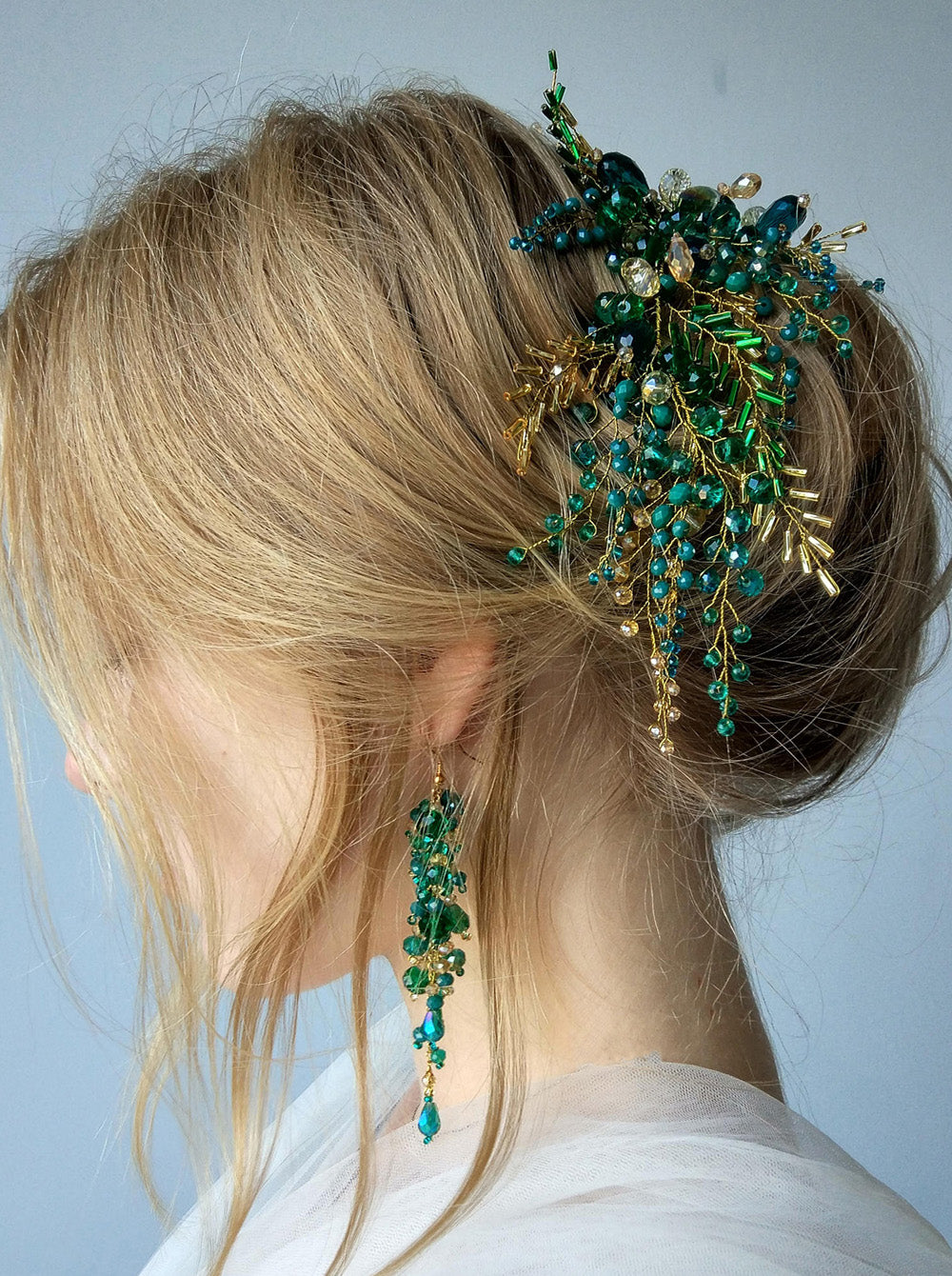 Bohemian Green Vine Bridal Headband Crystal Headdress Hair Ornaments For Wedding  Special Occasions 1