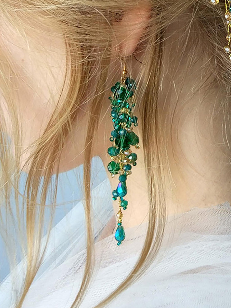 Bohemian Green Vine Bridal Headband Crystal Headdress Hair Ornaments For Wedding  Special Occasions 2