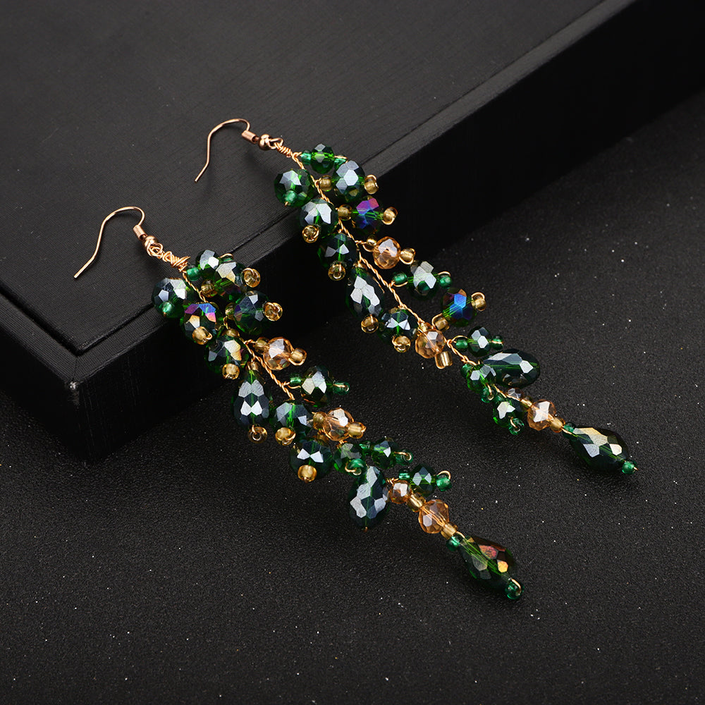 Bohemian Green Vine Bridal Headband Crystal Headdress Hair Ornaments For Wedding  Special Occasions 4