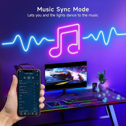 20M RGBIC Neon LED Rope Light  50ft AppControlled Strip With Music Sync For Gaming Decor And DIY Li 1