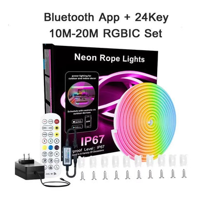 20M RGBIC Neon LED Rope Light  50ft AppControlled Strip With Music Sync For Gaming Decor And DIY Li 8