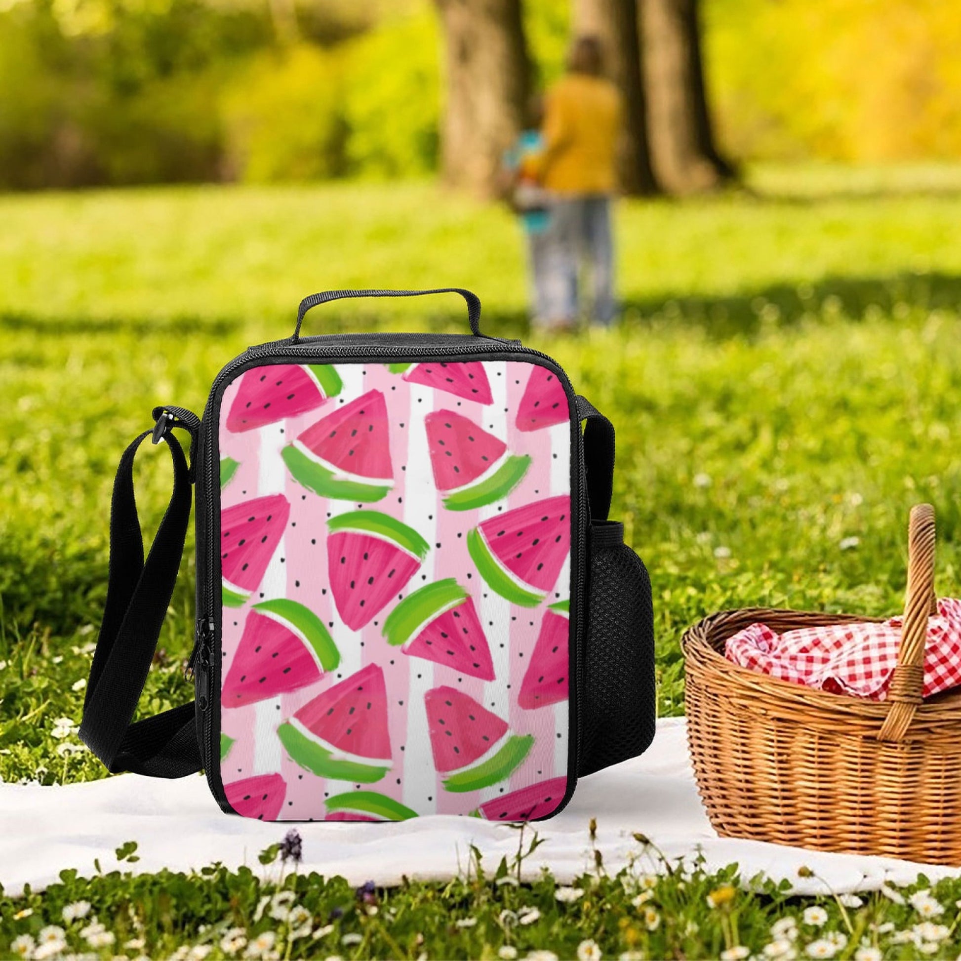 Fresh Watermelon Insulated Lunch Bag, Durable Oxford Cloth, for School, Summer Picnic, Outdoor Office Camping