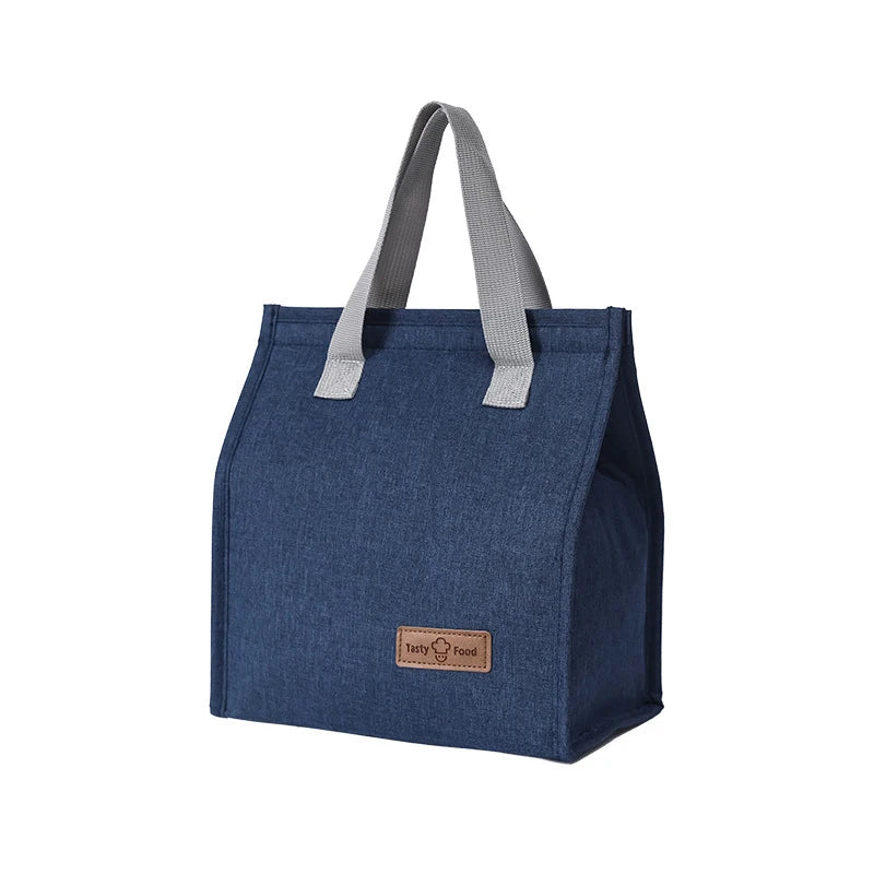 Multifunctional Lunch Bag Thermal Insulation Lunch Box, Kid School Picnic Food Pouch, Solid Color Storage Handbag