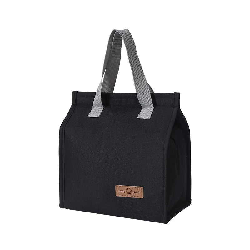 Multifunctional Lunch Bag Thermal Insulation Lunch Box, Kid School Picnic Food Pouch, Solid Color Storage Handbag