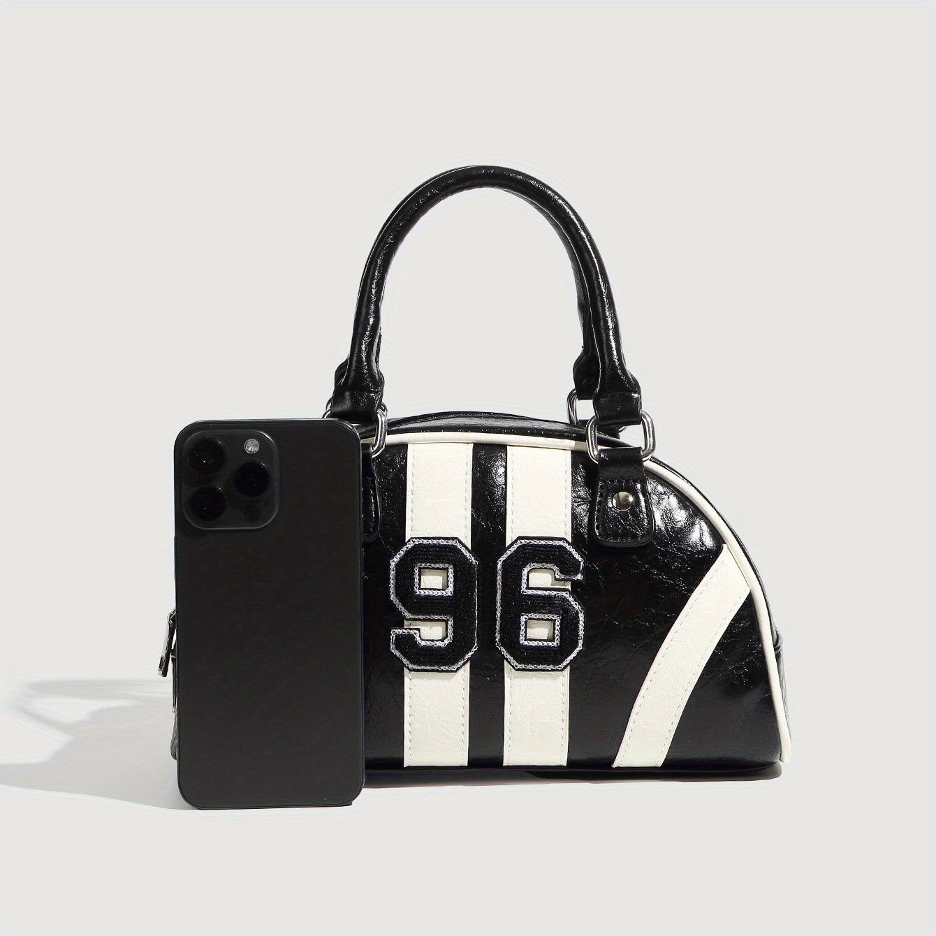Women Trendy Boston Bag Handbag, Niche Shoulder Crossbody Bag, Fashion Racing Bowling Purse for Everyday Use