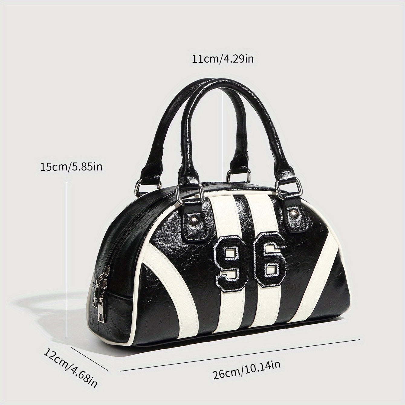Women Trendy Boston Bag Handbag, Niche Shoulder Crossbody Bag, Fashion Racing Bowling Purse for Everyday Use