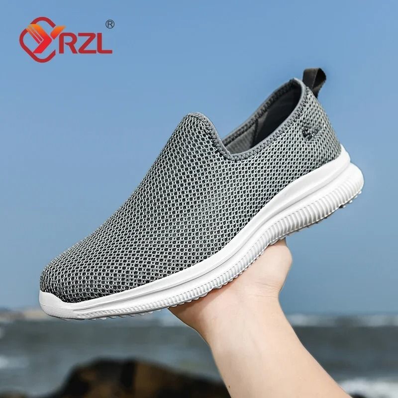 YRZL Mens Mesh Sneakers Lightweight Non Slip Walking Loafers Breathable Unisex Tennis Shoes For Eve 1
