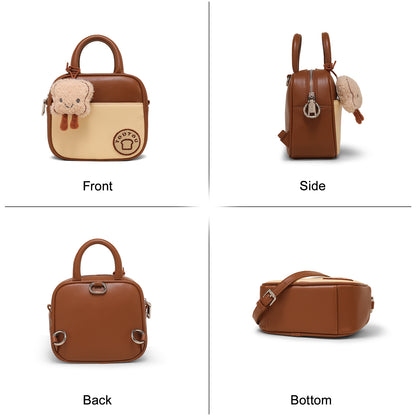 Cute Toast Square Bag for Women, Original Designer Boston Bowling, Crossbody Shoulder Fashion Bag School Gift