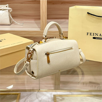 Light Luxury Embroidered Boston Pillow Bag, Women's Fashion Designer Handbag, High-End Texture Crossbody Purse