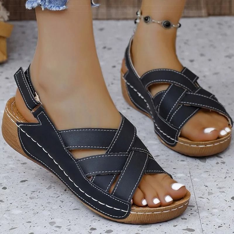Womens Lightweight Wedge Sandals for Summer with Casual Heel Design