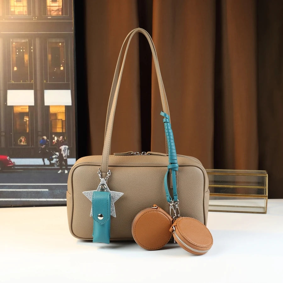 Lipstick Bag Pendant Women Handbag, Boston Style Change Bag, Large Capacity Shoulder Messenger, Chic & Simple Design