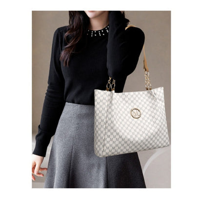 Stylish women commuter tote bags, large retro print shoulder bag, fashion handbag with big capacity for work or travel
