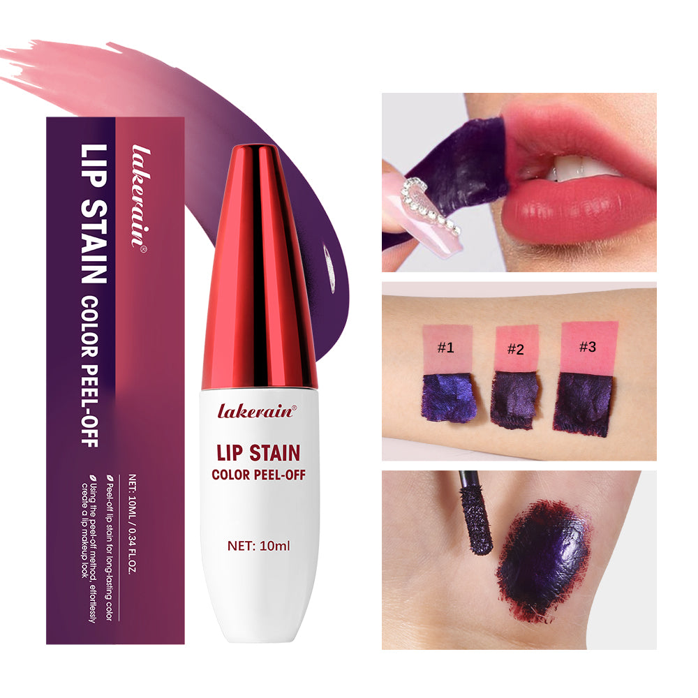 24 Hour Water Resistant Lip Stain Peel Off, Matte Liquid Lipstick, Long Wear, Smudge Proof, Kiss Proof Color