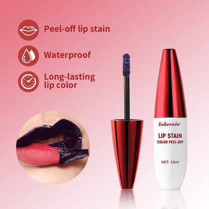 24 Hour Water Resistant Lip Stain Peel Off, Matte Liquid Lipstick, Long Wear, Smudge Proof, Kiss Proof Color