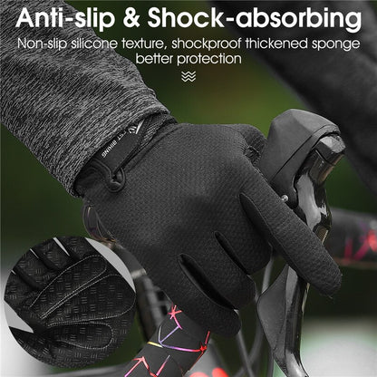 Premium Full Finger Cycling Gloves  Touch Screen Compatible NonSlip Silicone Palm For MTB  Driving 1