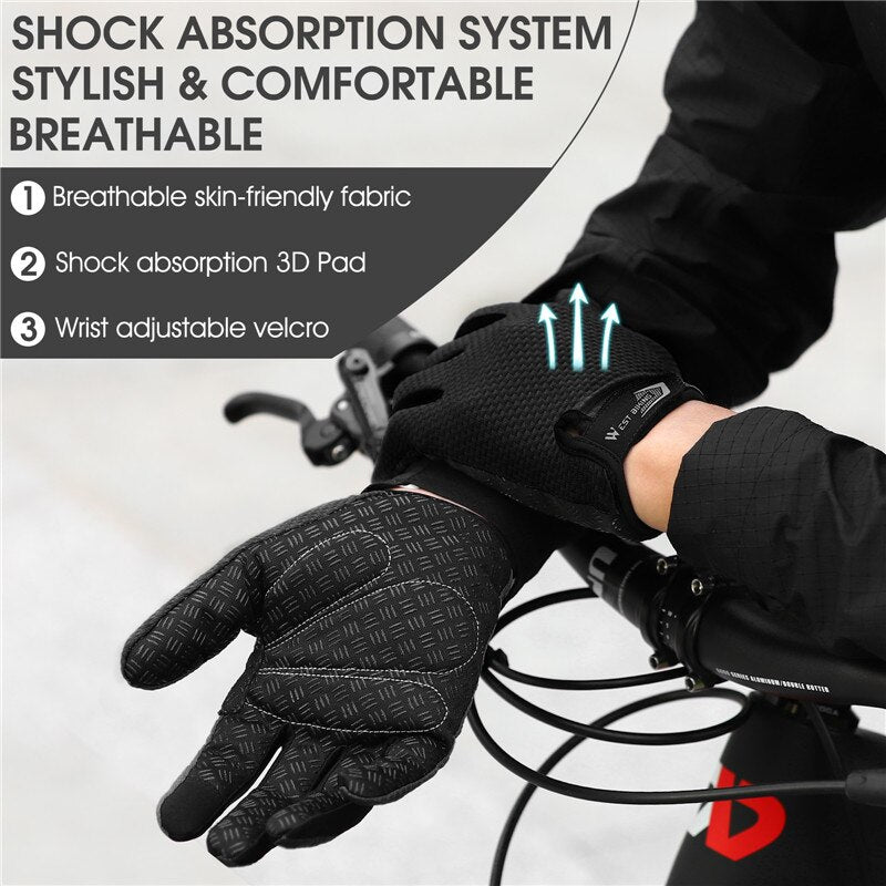 Premium Full Finger Cycling Gloves  Touch Screen Compatible NonSlip Silicone Palm For MTB  Driving 2