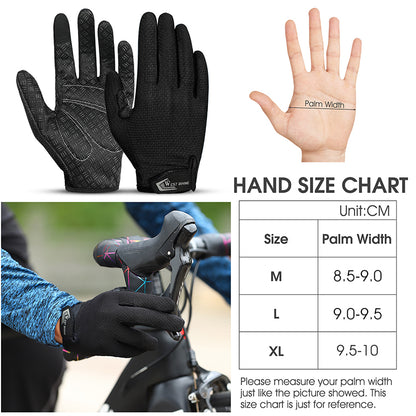 Premium Full Finger Cycling Gloves  Touch Screen Compatible NonSlip Silicone Palm For MTB  Driving 5