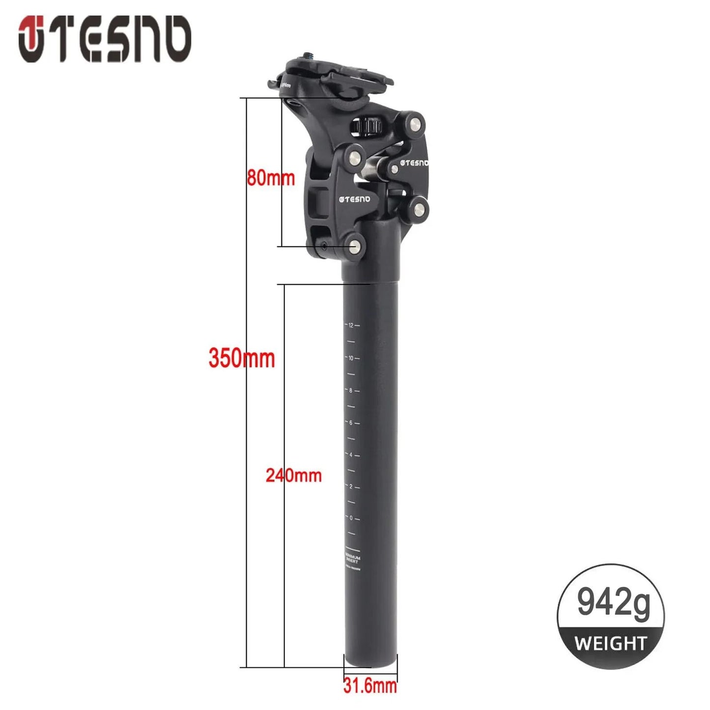 MTB Bicycle Suspension Seatpost With Adjustable Travel And Shock Absorption 8