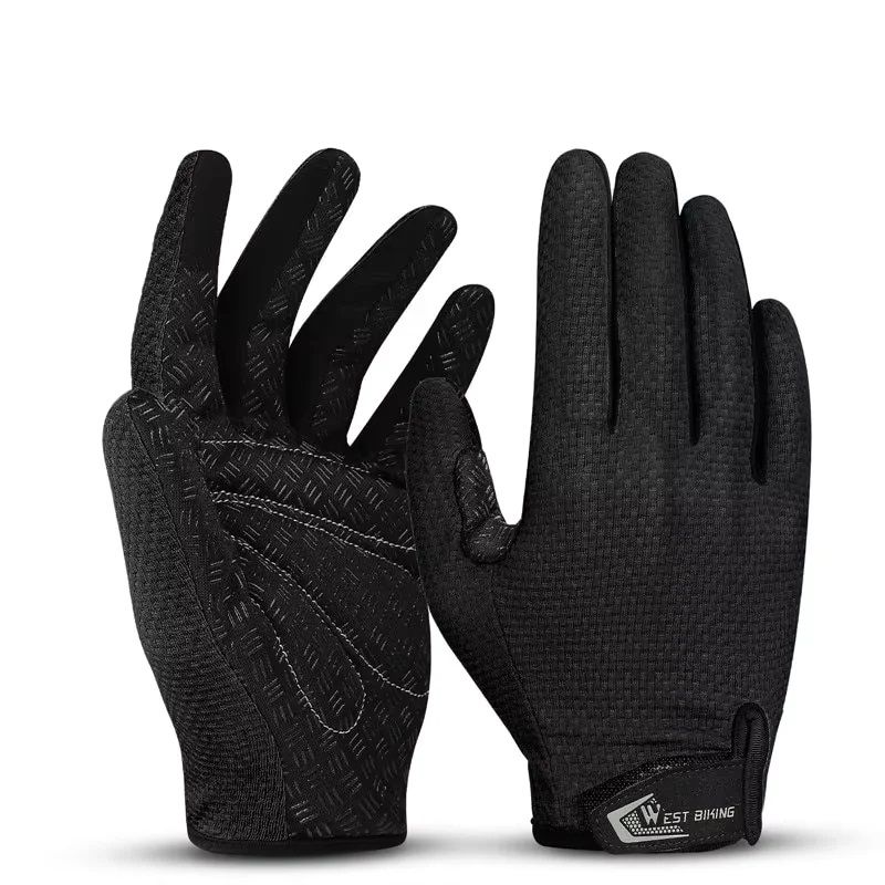 Premium Full Finger Cycling Gloves – Touch Screen Compatible, Non-Slip Silicone Palm for MTB & Driving