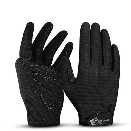 Premium Full Finger Cycling Gloves – Touch Screen Compatible, Non-Slip Silicone Palm for MTB & Driving