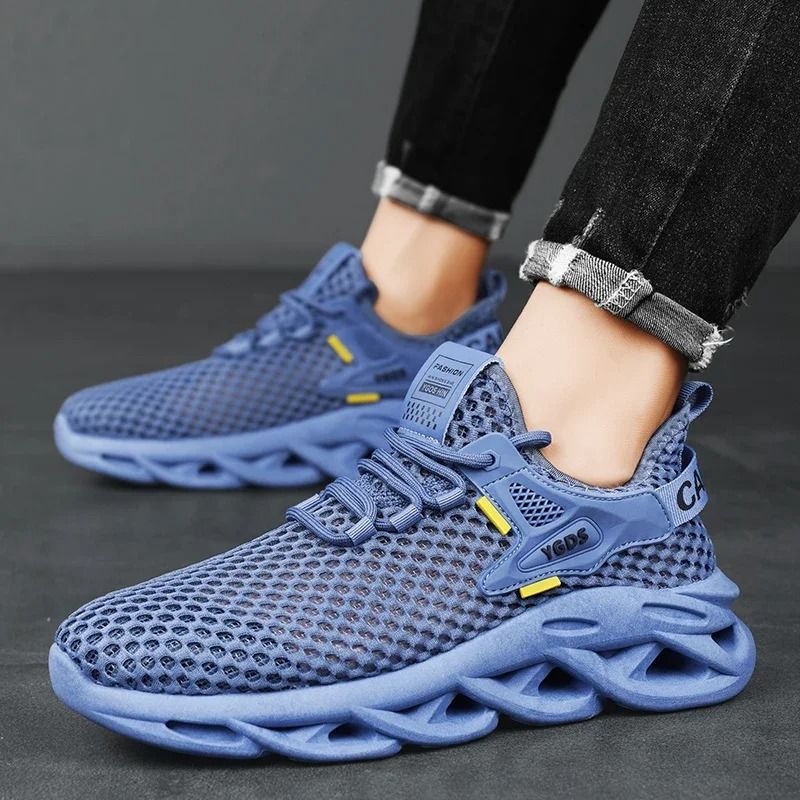 Mens Mesh Sneakers for Summer with Breathable Lightweight Comfort and Outdoor Grip