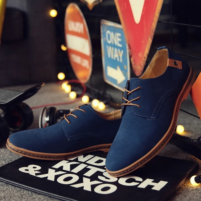 Mens Suede Leather Oxford Sneakers With Classic Style And Everyday Comfort 1
