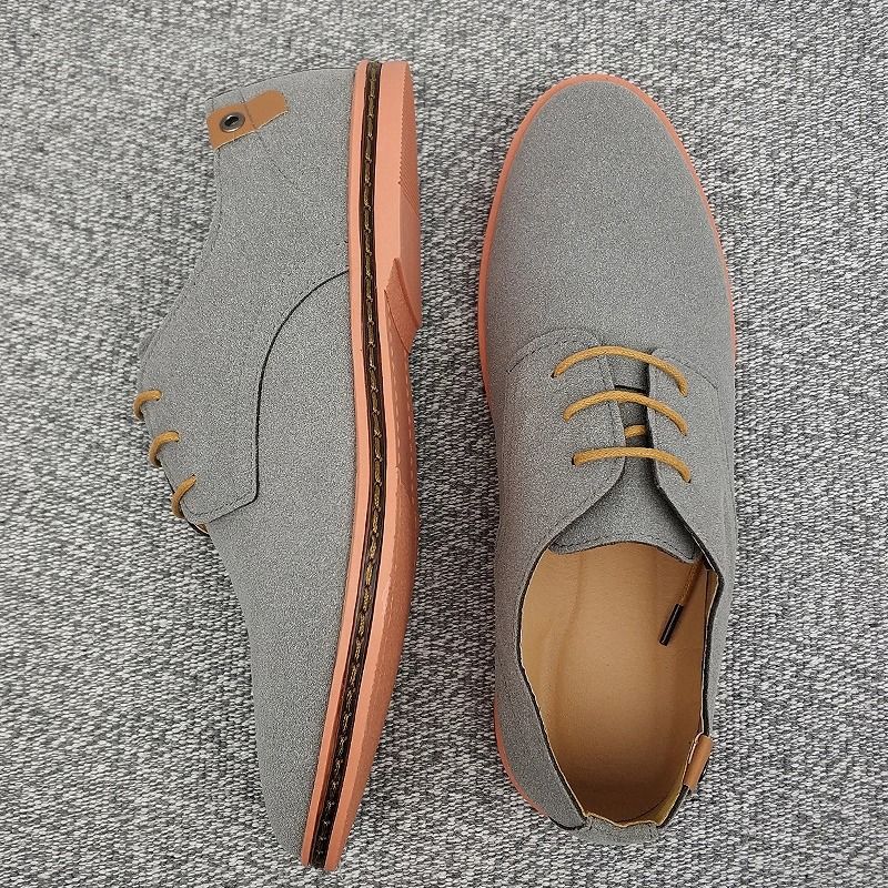Mens Suede Leather Oxford Sneakers With Classic Style And Everyday Comfort 8