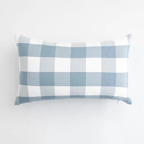 Light Blue Decorative Plaid Pillow Covers For Sofa Or Bed 9