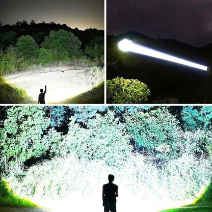 Rechargeable Ultra Bright LED Flashlight With Zoom USB Charging Waterproof Tactical Torch For Outdo