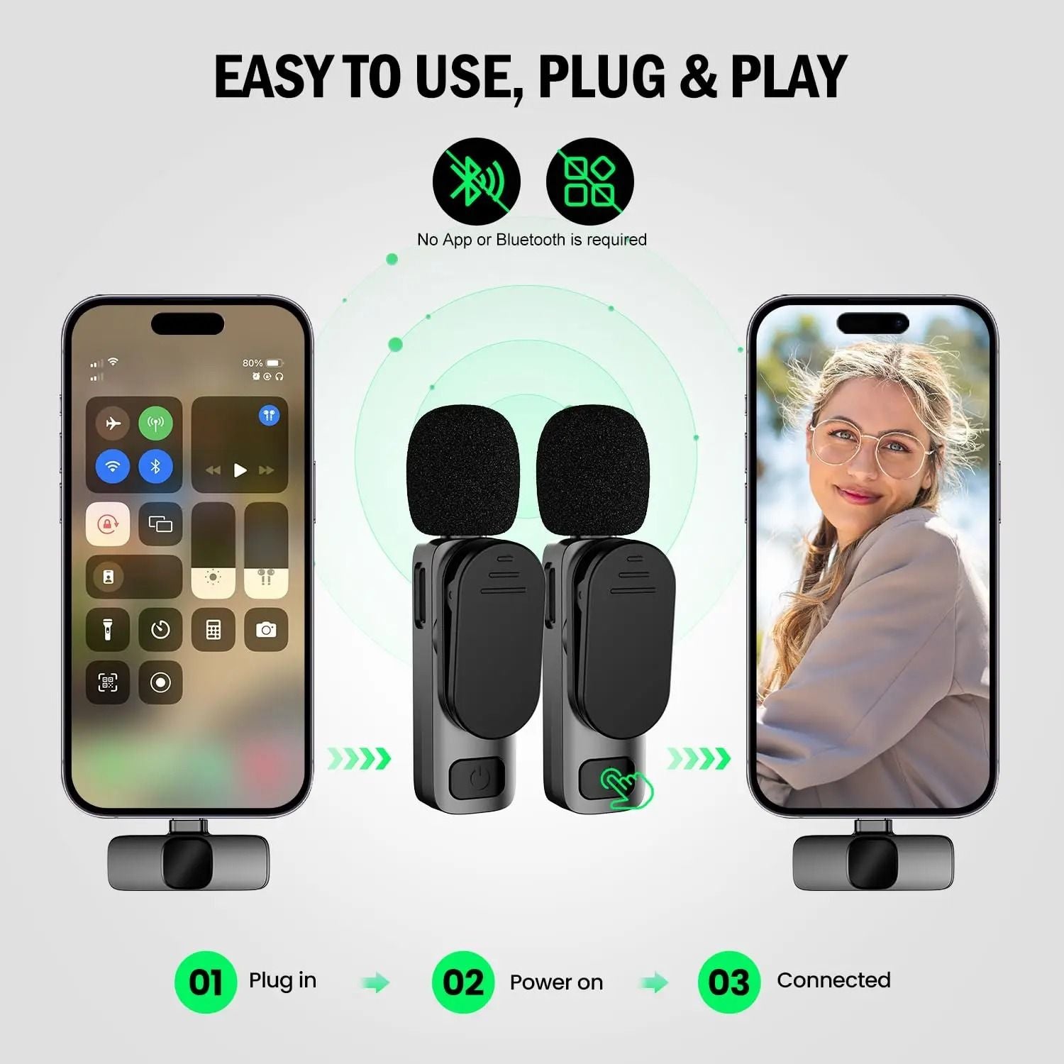 Wireless Lavalier Microphone For IPhone And Android  Single And Dual Kits 2