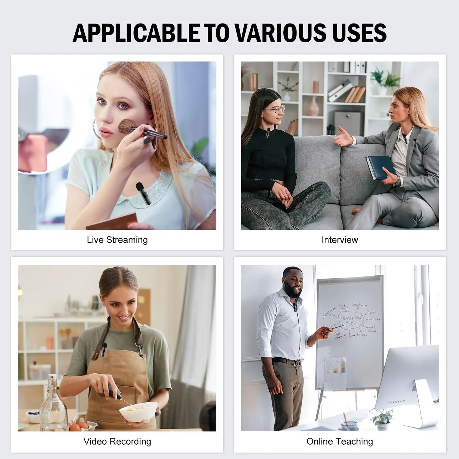 Wireless Lavalier Microphone For IPhone And Android  Single And Dual Kits 4