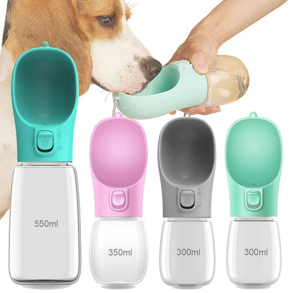 Portable Dog Water Bottle with Built-In Bowl for Outdoor Travel