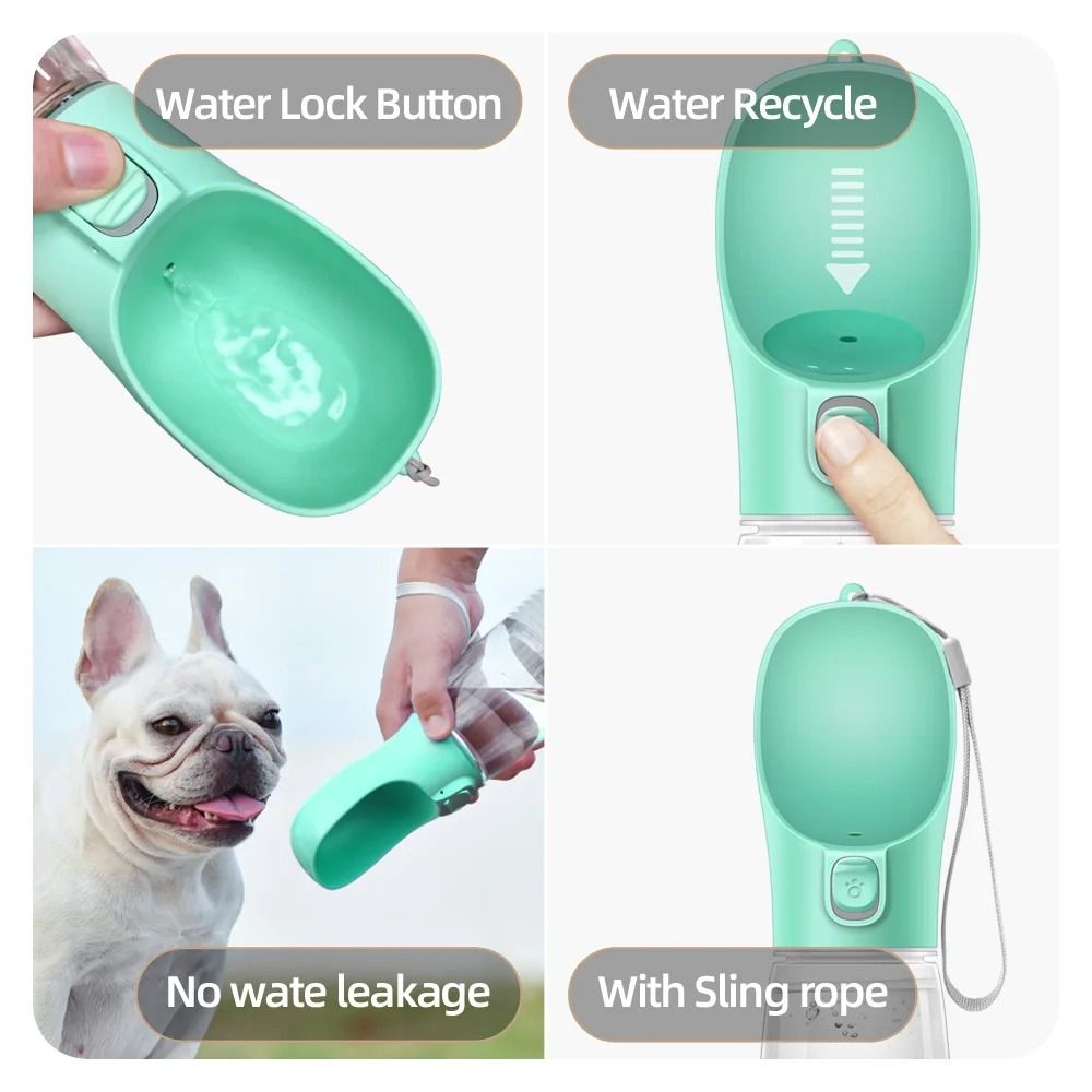 Portable Dog Water Bottle With BuiltIn Bowl For Outdoor Travel 3