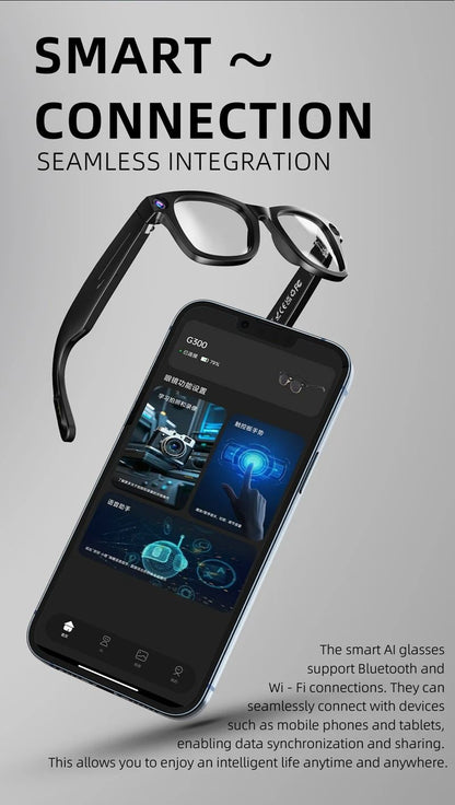 Smart AI Video Recording Glasses With Photochromic Lenses And Voice Translation For Hands Free HD C 1